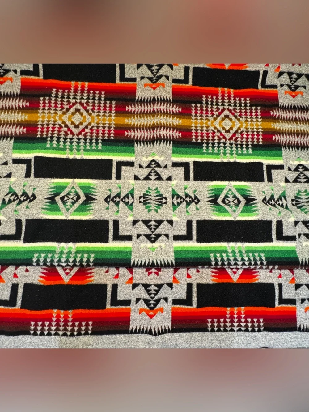 Vintage Pendleton Beaver State Wool Blend Blanket Native 71” x 59”